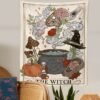 The Witch Tarot Card Tapestry Wall Hanging Moon Starry Mushroom Hippie Bohemian Tapestries Psychedelic Witchcraft Home Decor  Wall Decor