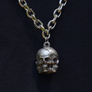 Three-dimensional Death Skull Head Necklace Skull Skeleton Choker Pendant Gothic Jewelry For Women Men