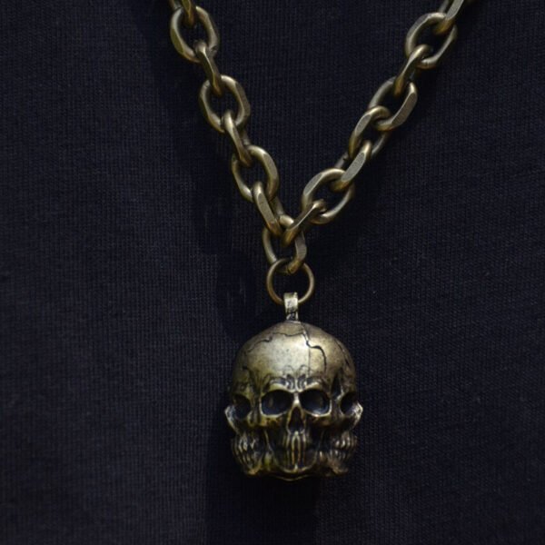 Three-dimensional Death Skull Head Necklace Skull Skeleton Choker Pendant Gothic Jewelry For Women Men