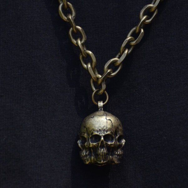Three-dimensional Death Skull Head Necklace Skull Skeleton Choker Pendant Gothic Jewelry For Women Men