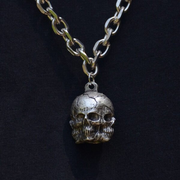 Three-dimensional Death Skull Head Necklace Skull Skeleton Choker Pendant Gothic Jewelry For Women Men