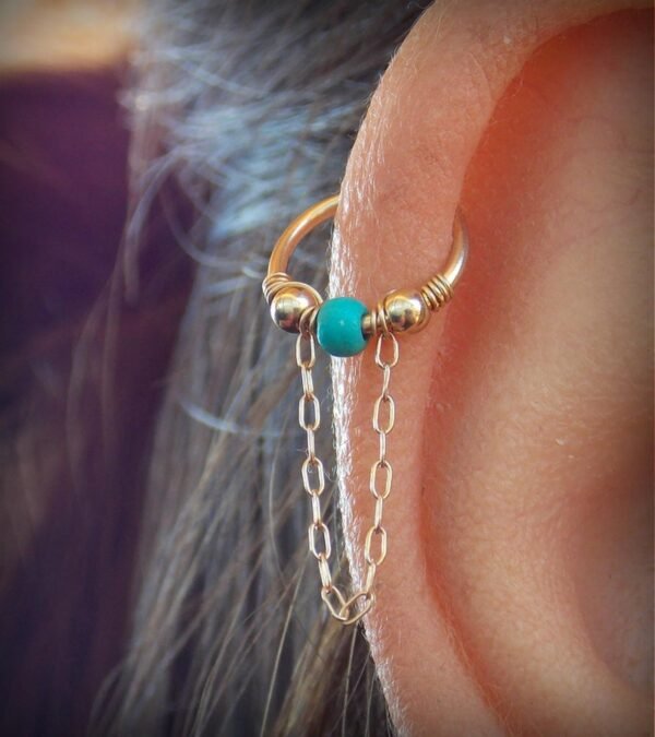 Tiny Leaf Cartilage Earring Body Piercing Helix Ring