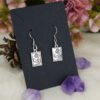 Tiny Silver Cemetery Crescent Moon Cross Amulet Earrings Gothic Jewelry For Women