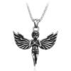 Cross Halloween Skeleton Head Necklace Flying Dragon Angel Skull Axe Bullet Anchor Cross Pendant Necklace Men's And Women's Accessories Titanium Steel Personality Necklace,