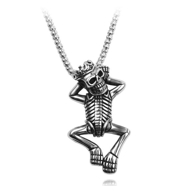 Cross Halloween Skeleton Head Necklace Flying Dragon Angel Skull Axe Bullet Anchor Cross Pendant Necklace Men's And Women's Accessories Titanium Steel Personality Necklace,