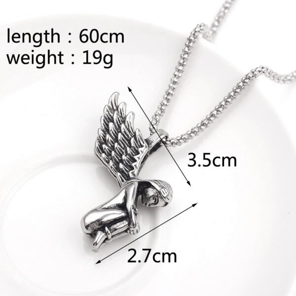 Cross Halloween Skeleton Head Necklace Flying Dragon Angel Skull Axe Bullet Anchor Cross Pendant Necklace Men's And Women's Accessories Titanium Steel Personality Necklace,