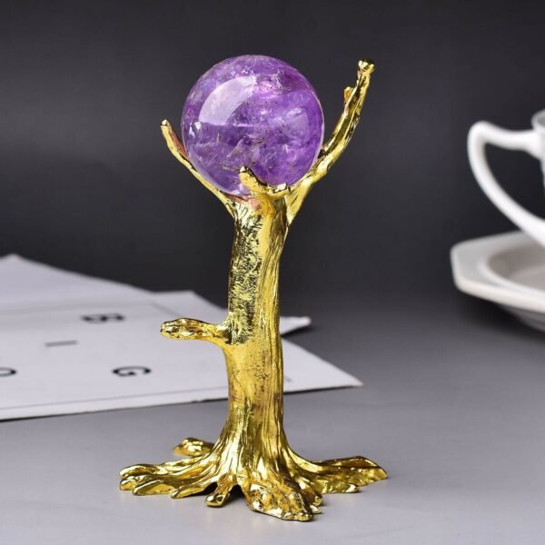 Tree Shape Crystal Ball Stand Base Resin Room Decor Sphere Stand Holder Ornament