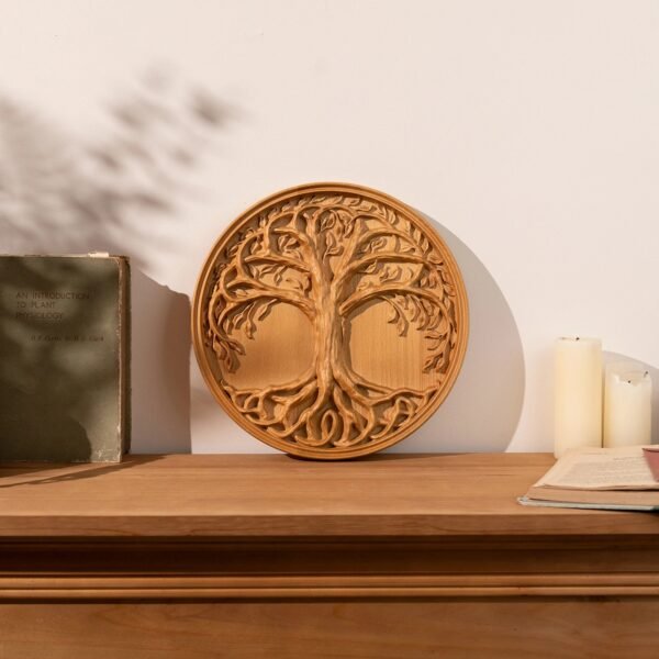 Tree of Life Wall Art Decoration Family Tree Sign Hanging Wooden Craft Ornament for Home Bedroom Living Room Decor