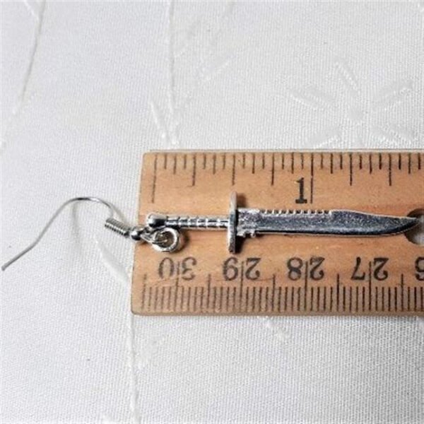 Trendy Vintage Knife Shape Dangle Earrings Retro Soldiers jewelry style Modern colour charm Silver colour Unique women men gift