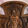 Trinity Jesus and Mary Wooden Cross Catholic Home and Decorative Art Wall Religion Christ Gift Wall Hanging Statue