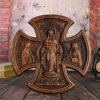 Trinity Jesus and Mary Wooden Cross Catholic Home and Decorative Art Wall Religion Christ Gift Wall Hanging Statue