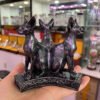 Triple Cat Retro Egyptian Cats Display Stand for Crystal Ball Base Holder Resin Figurines Statue Ornament for 40-80mm Sphere