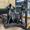 Triple Cat Retro Egyptian Cats Display Stand for Crystal Ball Base Holder Resin Figurines Statue Ornament for 40-80mm Sphere