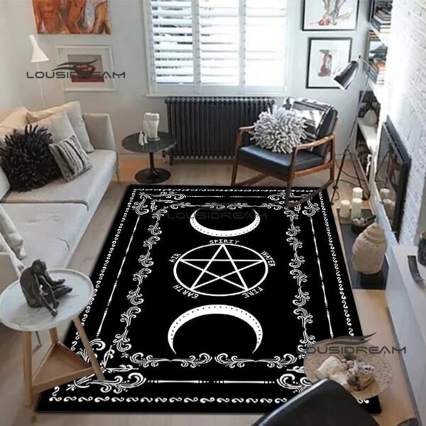 Triple Moon Goddess Rug and Carpet 3D Printing Hecate witch Home Decoration Living Room Bedroom Entrance Large Area Soft Carpet| |