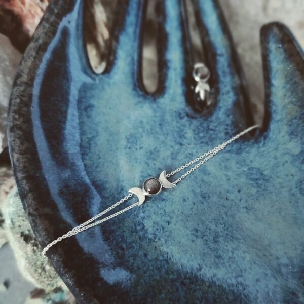 Triple Moon Necklace,Goddess Necklace. Moon Jewelry,Crystal Necklace-Witch Jewelry-Celestial Gift