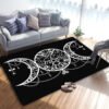 Triple Moon And Pentagram Altar Or Tarot Witchy Gothic Rug Floor Mat, Area Rug Large, Carpets For Living Room Bed Room, Bath Rug - Rug