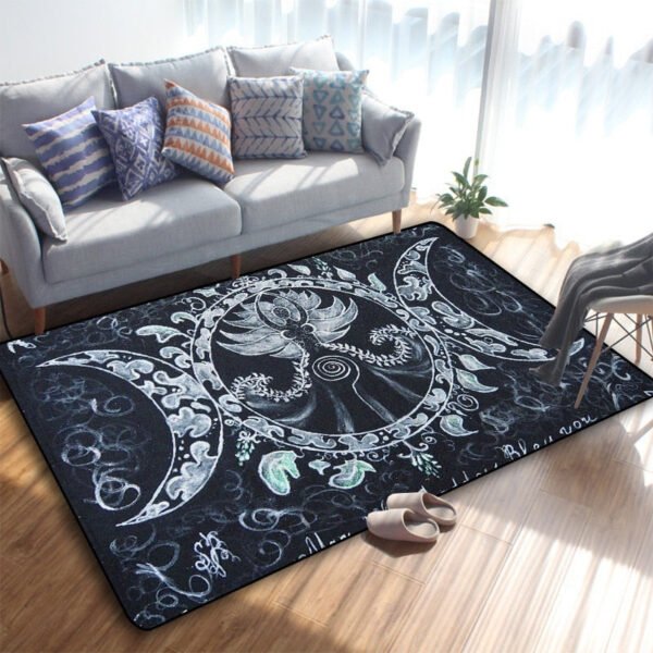 Triple Moon And Pentagram Altar Or Tarot Witchy Gothic Rug Floor Mat, Area Rug Large, Carpets For Living Room Bed Room, Bath Rug - Rug