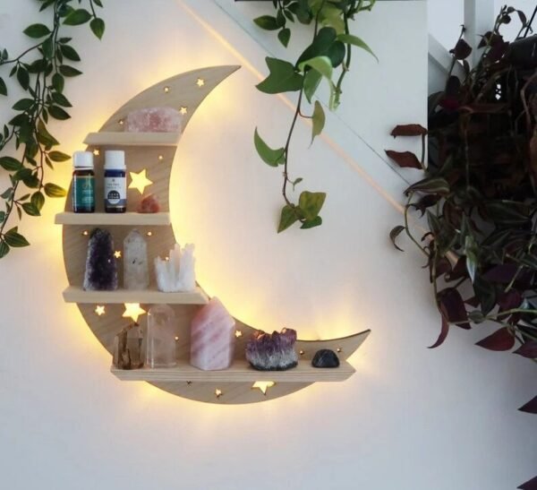 Butterfly Wooden Shelf Crystal Essential Oil Storage Rack