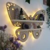 Butterfly Wooden Shelf Crystal Essential Oil Storage Rack