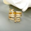 Egyptian Double Coil Ankh Cross Rings For Women Jewelry Stainless Steel Ring Africa Egypt Finger Ring Wedding Party Gift