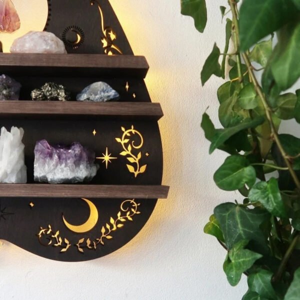Butterfly Wooden Shelf Crystal Essential Oil Storage Rack