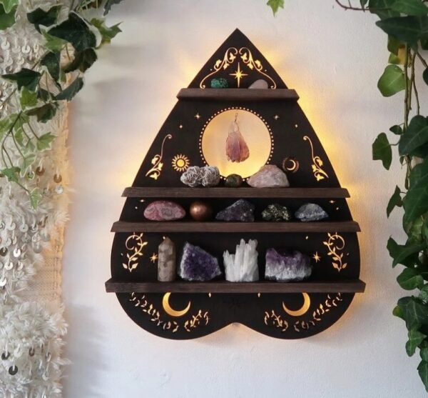 Butterfly Wooden Shelf Crystal Essential Oil Storage Rack