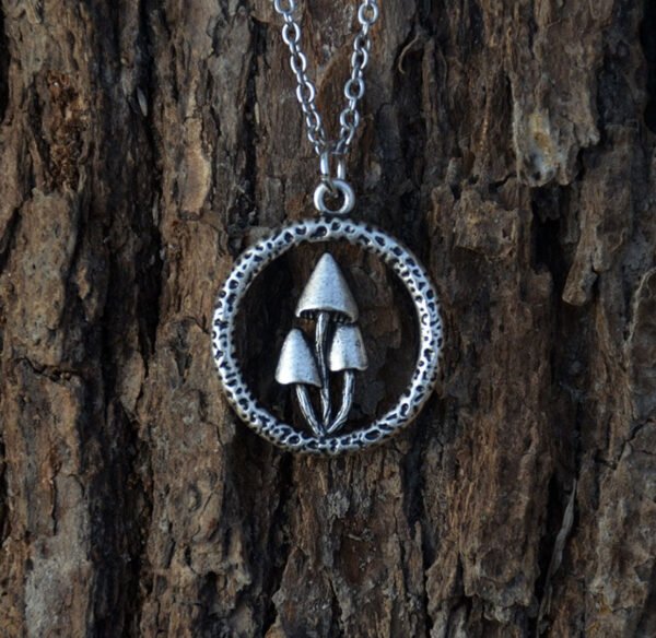 Unique Silver Mushroom Pendant Necklace Charm Plant Daily Jewelry