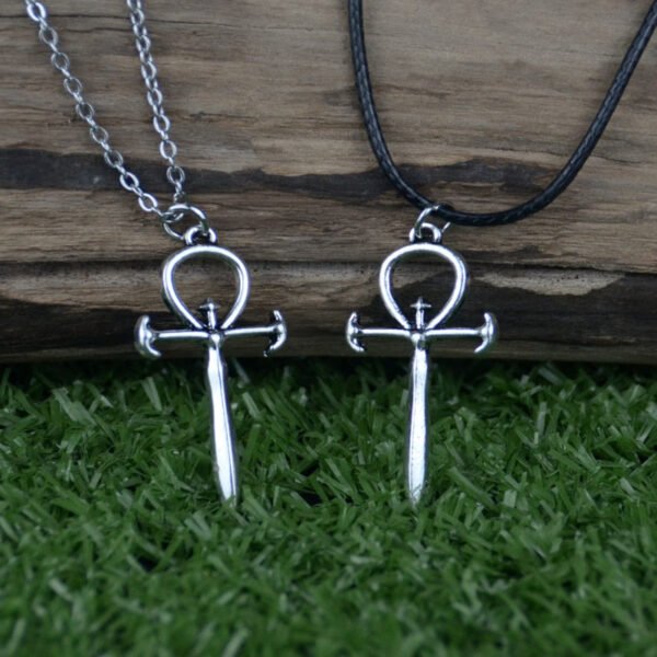 Vampire Ankh Pendant Gothic Vampire Symbol Necklace Occult Jewelry