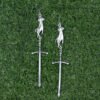 Victoria Silver Sword Hand Earrings Gothic Mysterious Vintage Jewelry