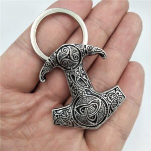 Viking Magic~Viking Amulet Hammer Scandinavian Keychain Charm Thor hammer Mjolnir Norse Jewelry viking Keychain Men Giftbag