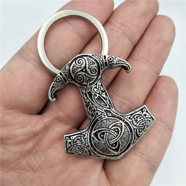 Viking Magic~Viking Amulet Hammer Scandinavian Keychain Charm Thor hammer Mjolnir Norse Jewelry viking Keychain Men Giftbag