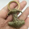Viking Magic~Viking Amulet Hammer Scandinavian Keychain Charm Thor hammer Mjolnir Norse Jewelry viking Keychain Men Giftbag