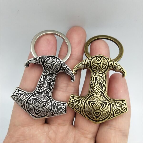 Viking Magic~Viking Amulet Hammer Scandinavian Keychain Charm Thor hammer Mjolnir Norse Jewelry viking Keychain Men Giftbag