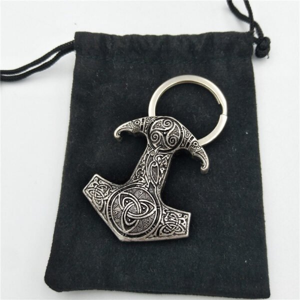 Viking Magic~Viking Amulet Hammer Scandinavian Keychain Charm Thor hammer Mjolnir Norse Jewelry viking Keychain Men Giftbag