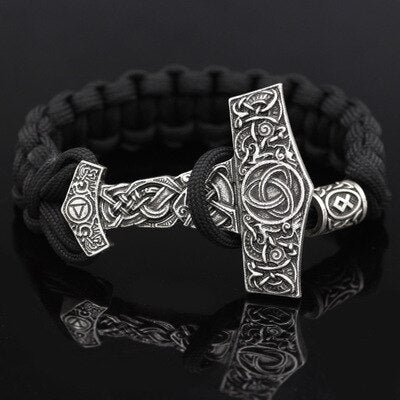 Viking Magic~Viking Bracelet Rune Thor Hammer Slavic Amulet Scandinavian Odin Symbol Trinity Knot Bracelet Vikingos Jewelry Accsesori