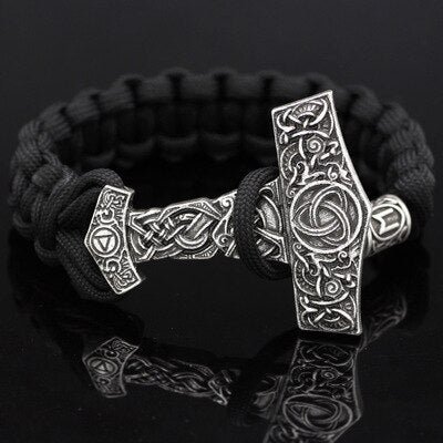 Viking Magic~Viking Bracelet Rune Thor Hammer Slavic Amulet Scandinavian Odin Symbol Trinity Knot Bracelet Vikingos Jewelry Accsesori