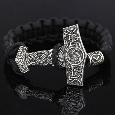 Viking Magic~Viking Bracelet Rune Thor Hammer Slavic Amulet Scandinavian Odin Symbol Trinity Knot Bracelet Vikingos Jewelry Accsesori