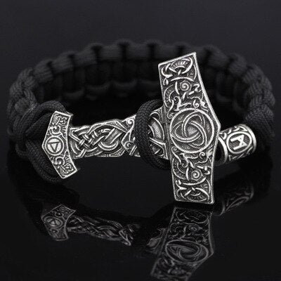 Viking Magic~Viking Bracelet Rune Thor Hammer Slavic Amulet Scandinavian Odin Symbol Trinity Knot Bracelet Vikingos Jewelry Accsesori