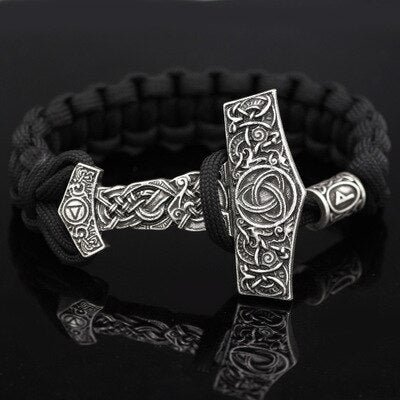 Viking Magic~Viking Bracelet Rune Thor Hammer Slavic Amulet Scandinavian Odin Symbol Trinity Knot Bracelet Vikingos Jewelry Accsesori