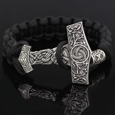 Viking Magic~Viking Bracelet Rune Thor Hammer Slavic Amulet Scandinavian Odin Symbol Trinity Knot Bracelet Vikingos Jewelry Accsesori