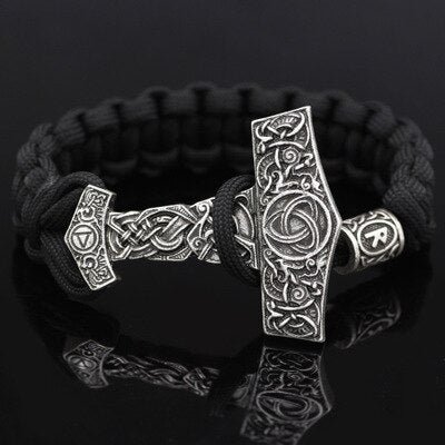 Viking Magic~Viking Bracelet Rune Thor Hammer Slavic Amulet Scandinavian Odin Symbol Trinity Knot Bracelet Vikingos Jewelry Accsesori