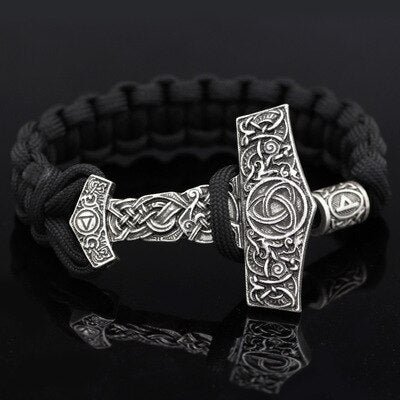 Viking Magic~Viking Bracelet Rune Thor Hammer Slavic Amulet Scandinavian Odin Symbol Trinity Knot Bracelet Vikingos Jewelry Accsesori