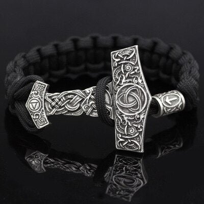 Viking Magic~Viking Bracelet Rune Thor Hammer Slavic Amulet Scandinavian Odin Symbol Trinity Knot Bracelet Vikingos Jewelry Accsesori