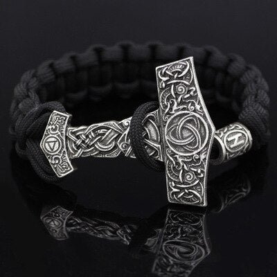Viking Magic~Viking Bracelet Rune Thor Hammer Slavic Amulet Scandinavian Odin Symbol Trinity Knot Bracelet Vikingos Jewelry Accsesori
