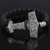 Viking Magic~Viking Bracelet Rune Thor Hammer Slavic Amulet Scandinavian Odin Symbol Trinity Knot Bracelet Vikingos Jewelry Accsesori