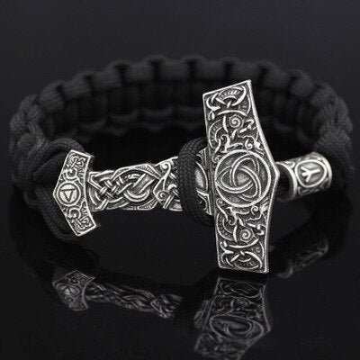 Viking Magic~Viking Bracelet Rune Thor Hammer Slavic Amulet Scandinavian Odin Symbol Trinity Knot Bracelet Vikingos Jewelry Accsesori