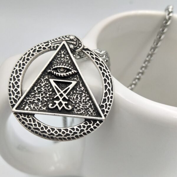 Viking Magic~Viking Jewelry Satan Charm Pagan Wiccan Talisman Seing Eye Amulet Sigil of Lucifer Snake Pendant Necklaces Eye of Horus Egyptian