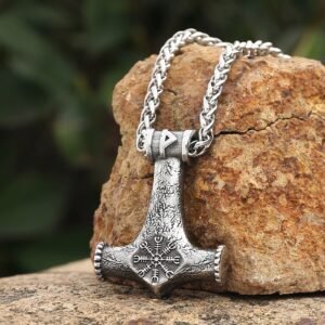 Viking-Jewelry-Stainless-Steel-Thor-s-Hammer-Mjolnir-Pendant-Necklace Viking Jewelry Stainless Steel Thor's Hammer Mjolnir Pendant Necklace
