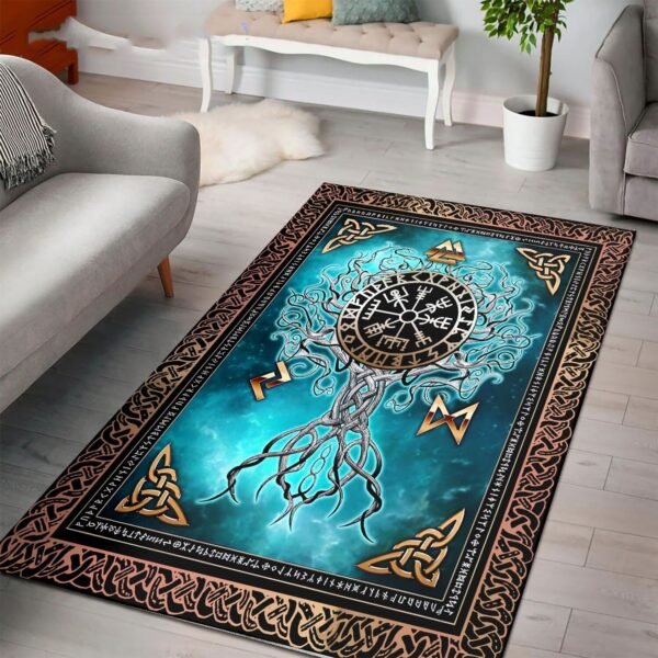 Summon the Spirit of the Vikings: Norse Mythology Symbols Rectangle Rug for Legendary Home Décor