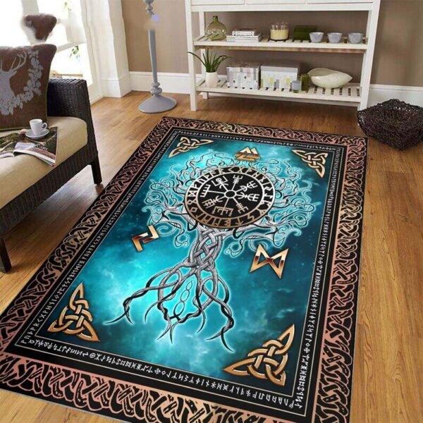Summon the Spirit of the Vikings: Norse Mythology Symbols Rectangle Rug for Legendary Home Décor